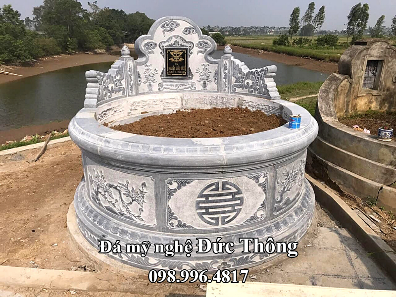 Mẫu mộ tròn ĐẸP bằng đá xanh Thanh Hóa